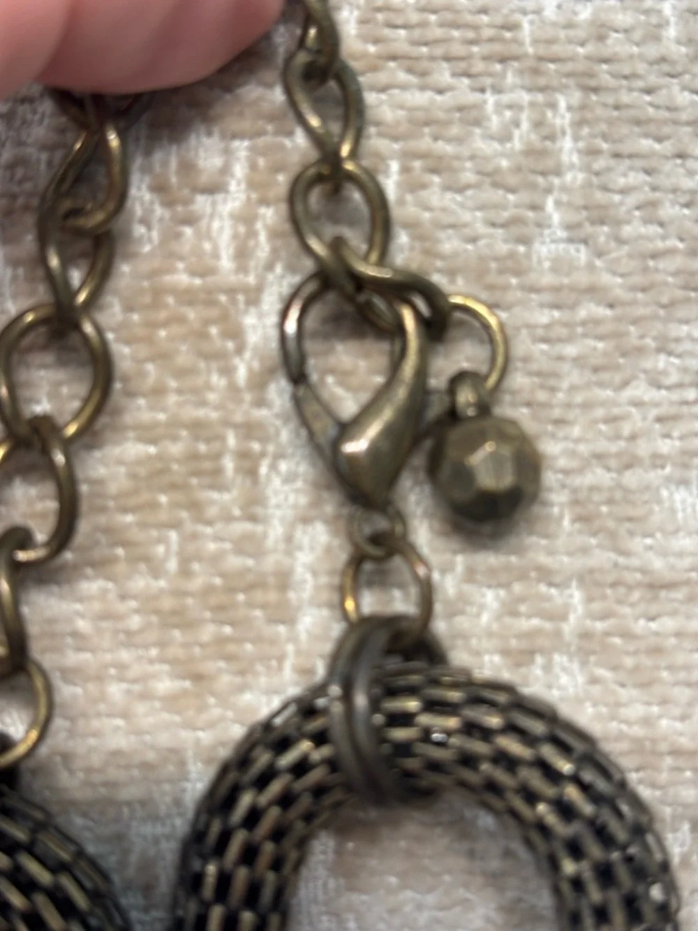 Rhinestone Accented Dark Metal Statement Necklace - Picture 4 of 5